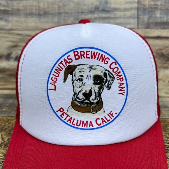 Lagunitas Brewing Company Mens Trucker Hat Navy Snapback Beer Dog Baseball Cap - Picture 3 of 8